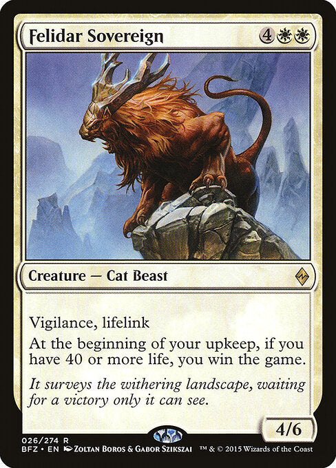 Felidar Sovereign, BFZ #26, English, catalog image