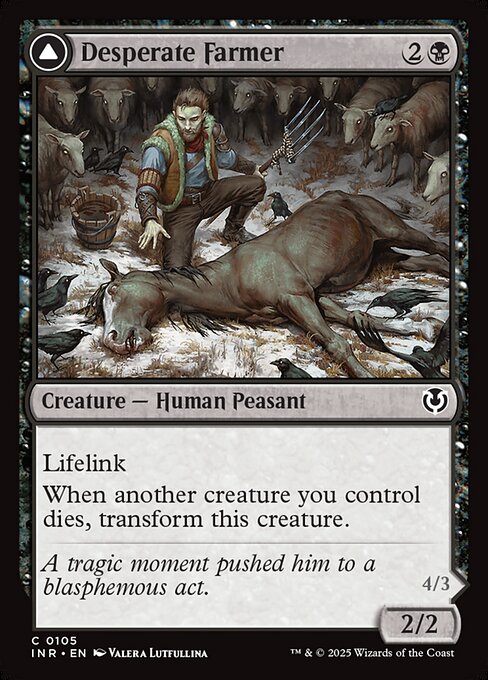 Desperate Farmer // Depraved Harvester | INR #105 | Nonfoil | English, catalog image