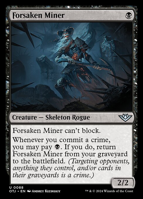 Forsaken Miner | OTJ #88 | Nonfoil | English, catalog image