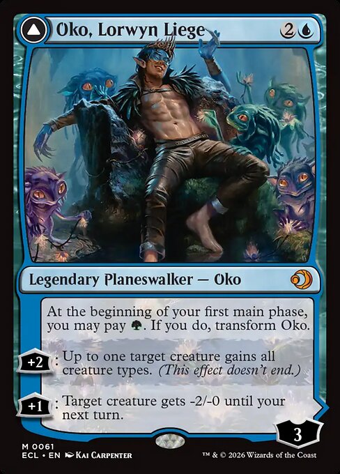 Oko, Lorwyn Liege // Oko, Shadowmoor Scion, ECL #61, English, catalog image