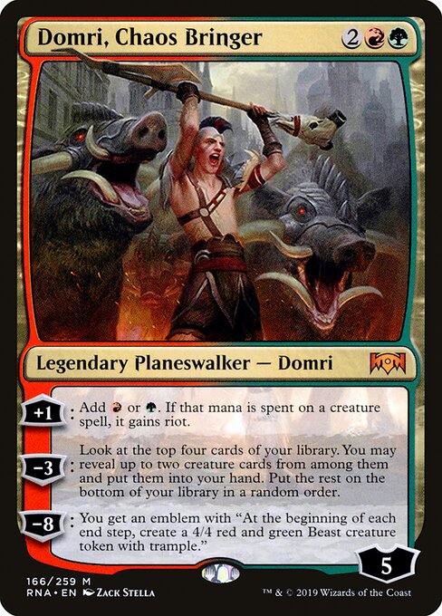 Domri, Chaos Bringer, RNA #166, English, catalog image