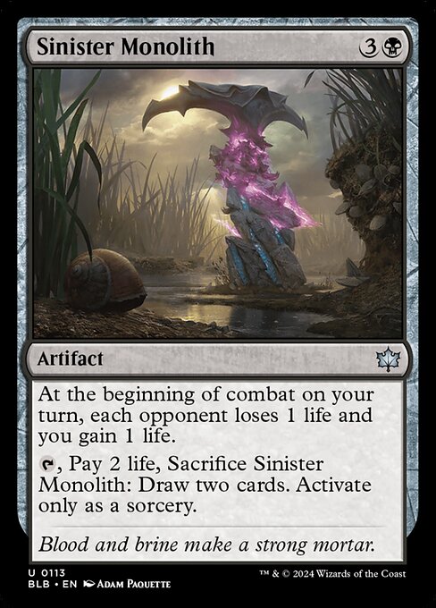 Sinister Monolith | BLB #113 | Nonfoil | English, catalog image