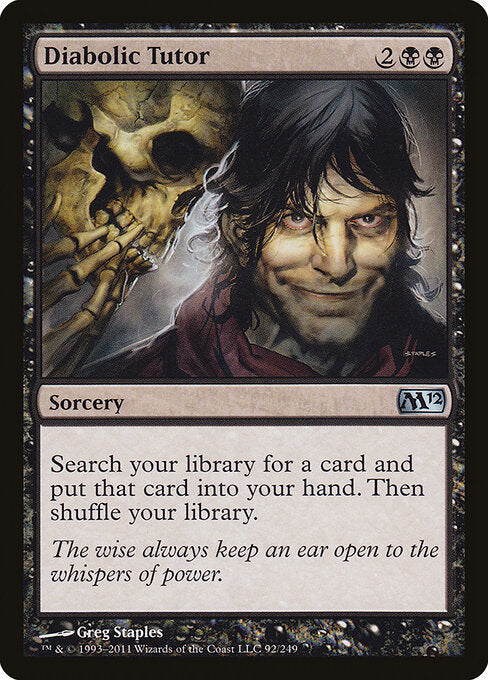 Diabolic Tutor, M12 #92, English, catalog image