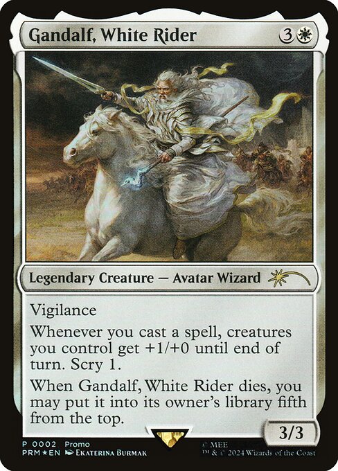 Gandalf, White Rider, PLTC #2, English, catalog image