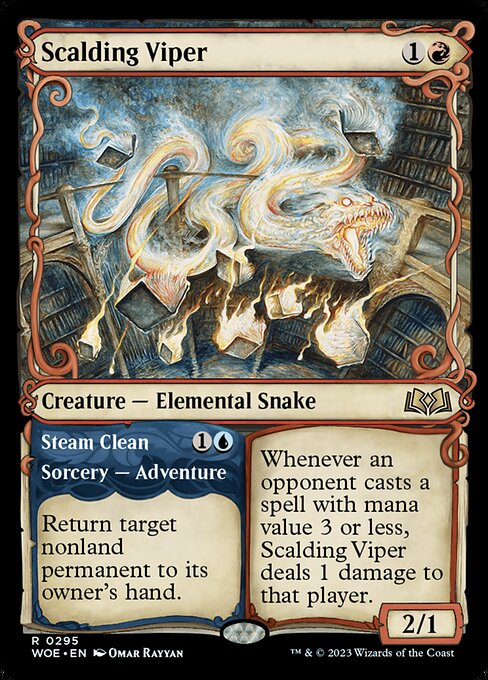 Scalding Viper // Steam Clean | WOE #295 | Nonfoil | English, catalog image