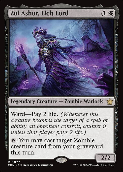 Zul Ashur, Lich Lord, FDN #77, English, catalog image