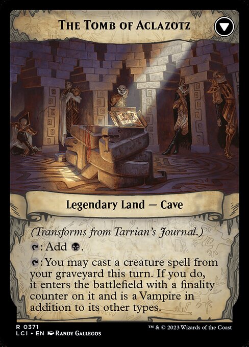 Tarrian's Journal // The Tomb of Aclazotz, reverse face, catalog image