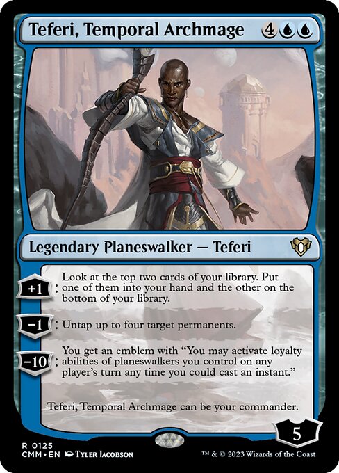 Teferi, Temporal Archmage, CMM #125, English, catalog image