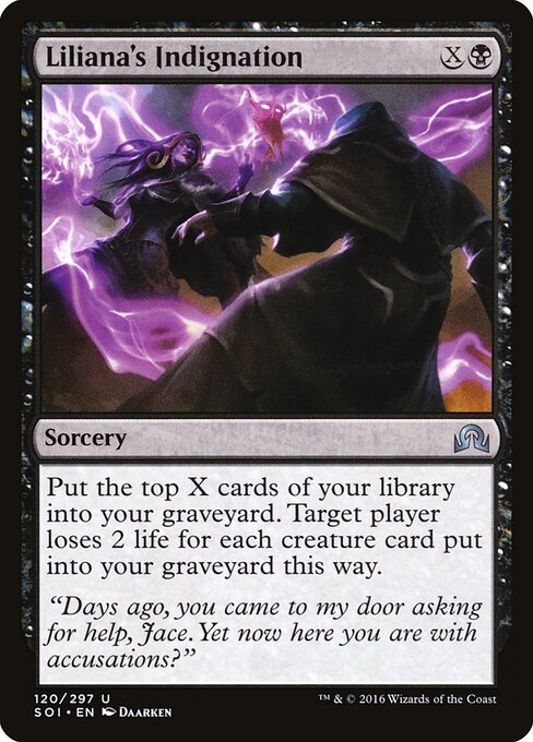 Liliana's Indignation | SOI #120 | Nonfoil | English, catalog image