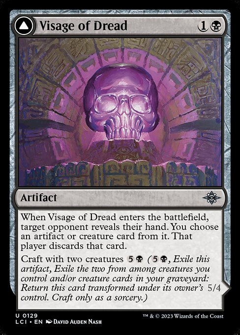 Visage of Dread // Dread Osseosaur | LCI #129 | Nonfoil | English, catalog image