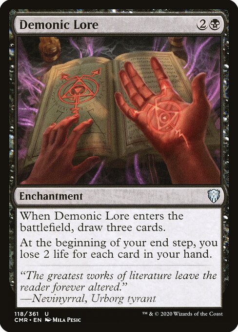 Demonic Lore | CMR #118 | Nonfoil | English, catalog image