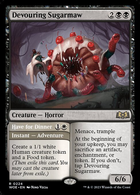 Devouring Sugarmaw // Have for Dinner | WOE #224 | Nonfoil | English, catalog image