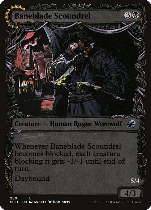 Baneblade Scoundrel // Baneclaw Marauder | MID #289 | Nonfoil | English, catalog image