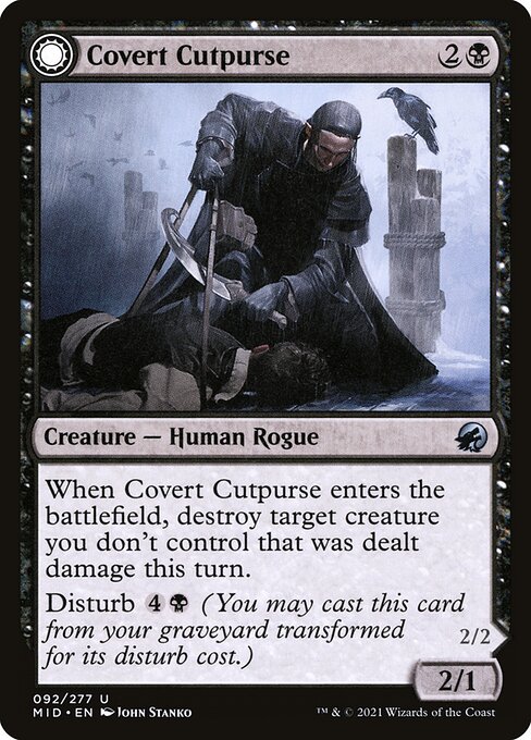 Covert Cutpurse // Covetous Geist | MID #92 | Nonfoil | English, catalog image