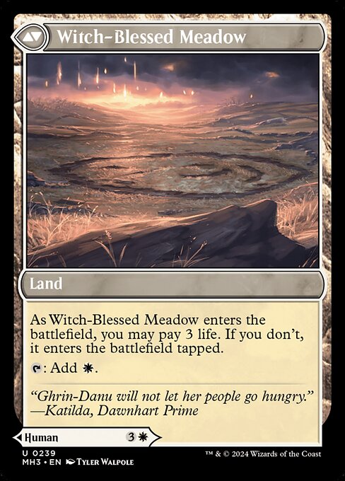 Witch Enchanter // Witch-Blessed Meadow, reverse face, catalog image