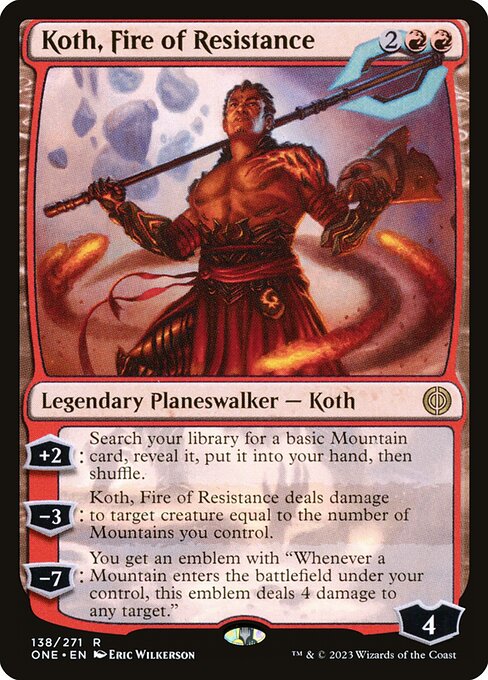 Koth, Fire of Resistance, ONE #138, English, catalog image