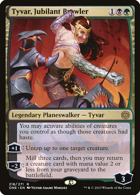 Tyvar, Jubilant Brawler, ONE #218, English, catalog image