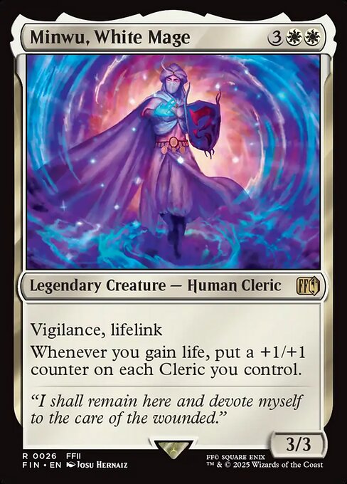 Minwu, White Mage | FIN #26 | Nonfoil | English, catalog image