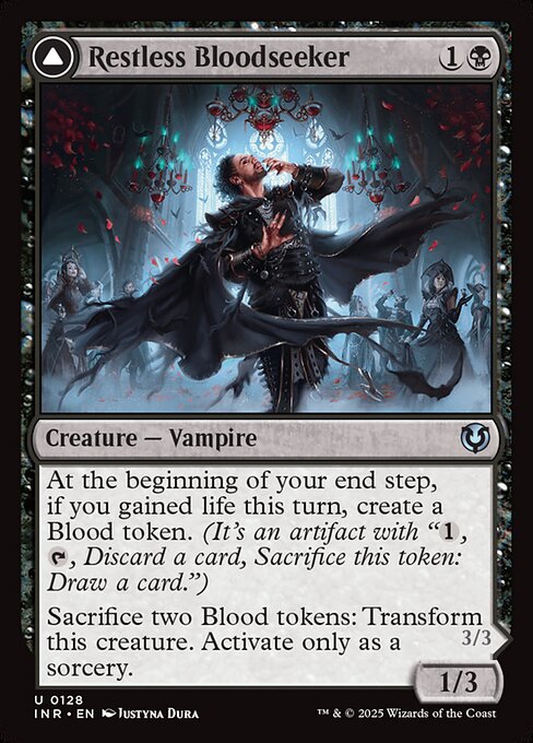 Restless Bloodseeker // Bloodsoaked Reveler | INR #128 | Nonfoil | English, catalog image