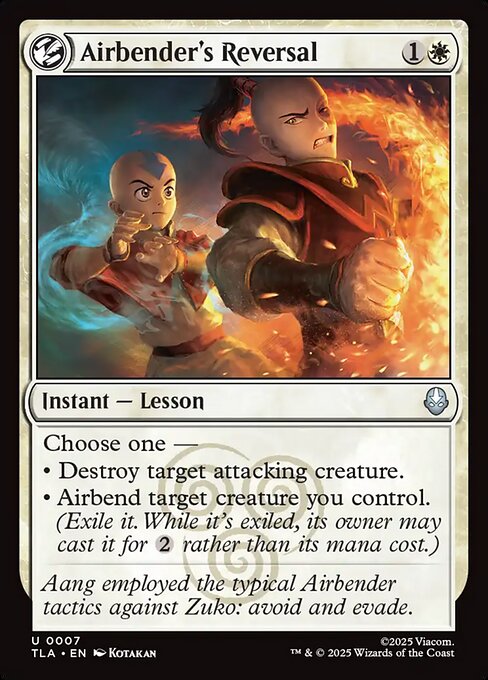 Airbender's Reversal | TLA #7 | Nonfoil | English, catalog image