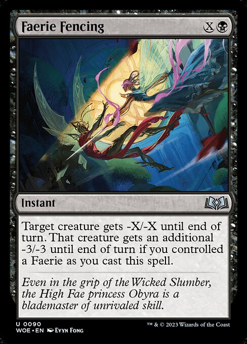 Faerie Fencing | WOE #90 | Nonfoil | English, catalog image