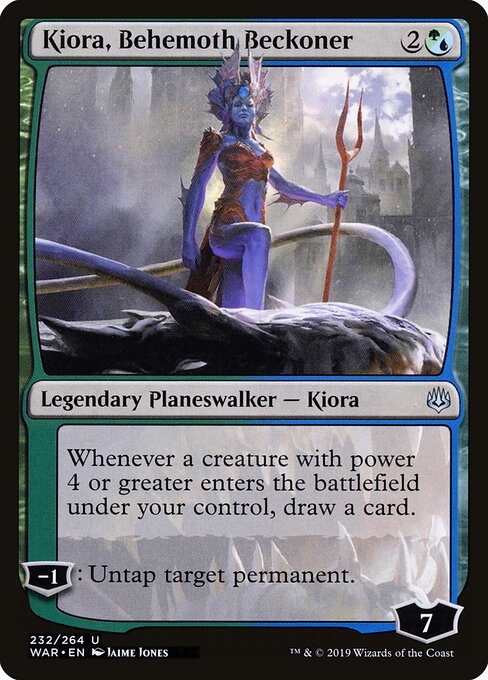Kiora, Behemoth Beckoner, WAR #232, English, catalog image