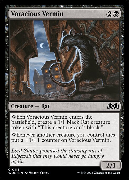Voracious Vermin | WOE #116 | Foil | English, catalog image