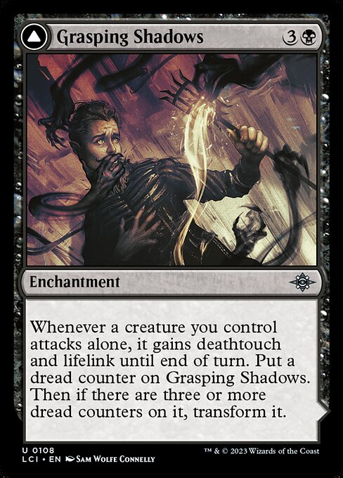 Grasping Shadows // Shadows' Lair | LCI #108 | Nonfoil | English, catalog image