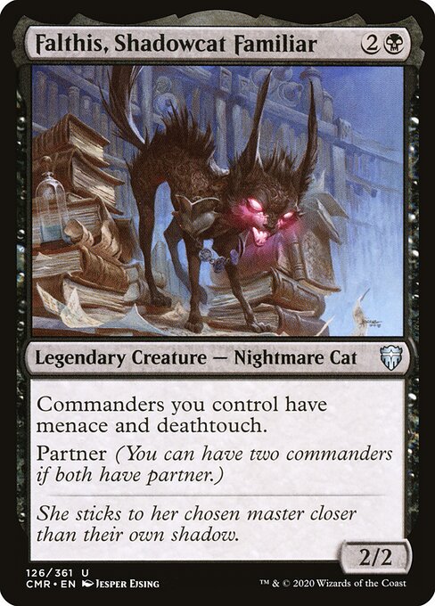 Falthis, Shadowcat Familiar | CMR #126 | Nonfoil | English, catalog image