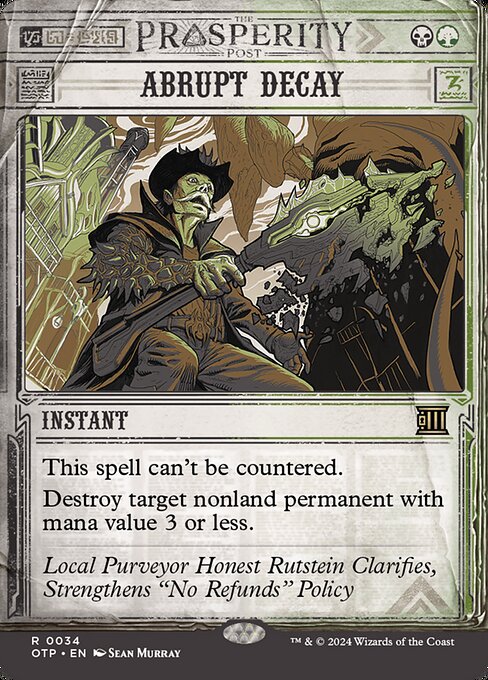 Abrupt Decay, OTP #34, English, catalog image