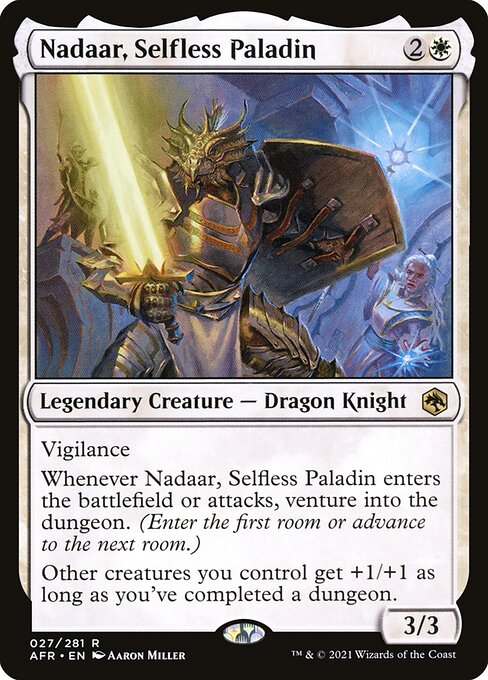Nadaar, Selfless Paladin, AFR #27, English, catalog image