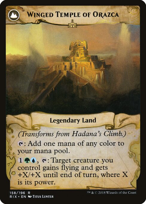 Hadana's Climb // Winged Temple of Orazca, reverse face, catalog image