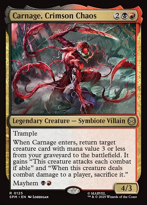 Carnage, Crimson Chaos | SPM #125 | Nonfoil | English, catalog image