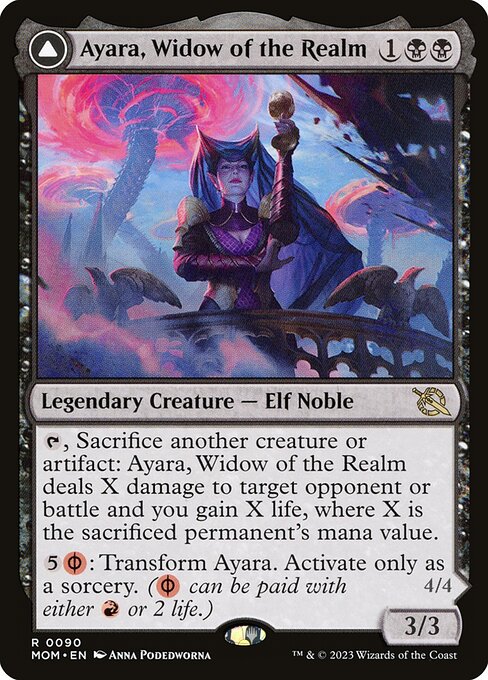 Ayara, Widow of the Realm // Ayara, Furnace Queen | MOM #90 | Nonfoil | English, catalog image