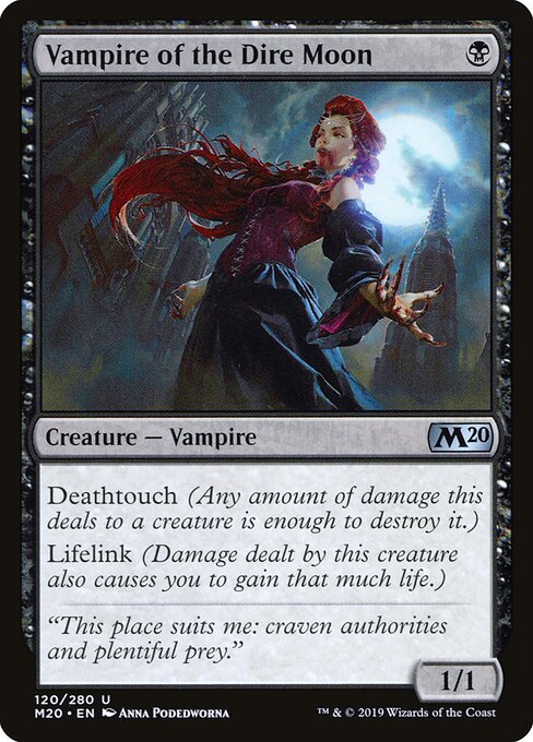 Vampire of the Dire Moon | M20 #120 | Nonfoil | English, catalog image