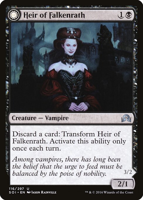 Heir of Falkenrath // Heir to the Night | SOI #116 | Nonfoil | English, catalog image