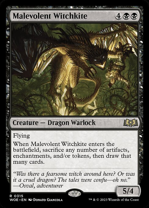 Malevolent Witchkite | WOE #315 | Nonfoil | English, catalog image