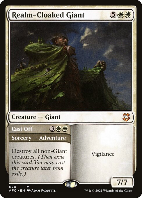 Realm-Cloaked Giant // Cast Off | AFC #70 | Nonfoil | English, catalog image