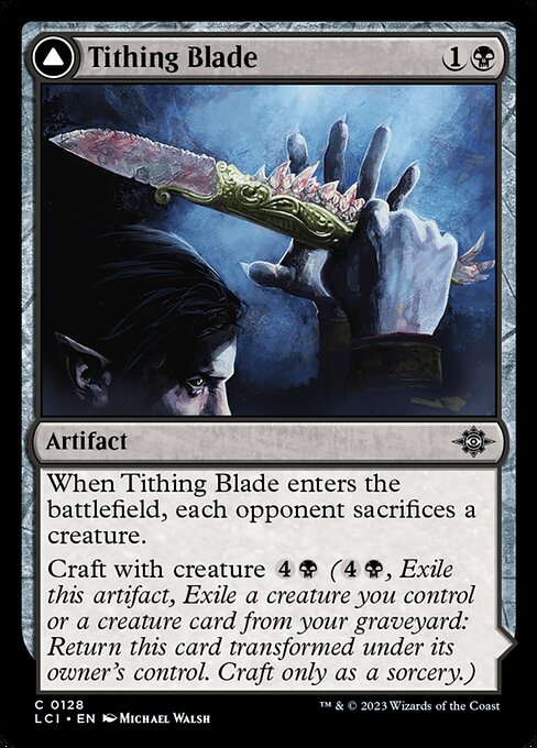 Tithing Blade // Consuming Sepulcher | LCI #128 | Nonfoil | English, catalog image