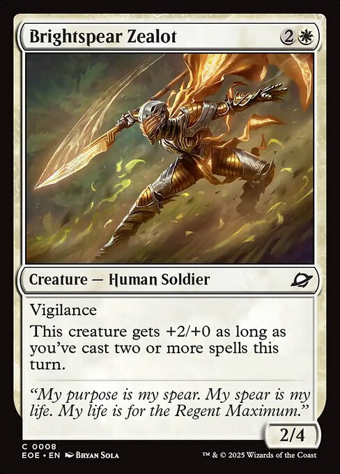 Brightspear Zealot | EOE #8 | Foil | English, catalog image