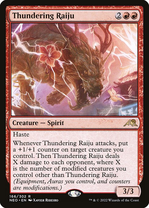 Thundering Raiju, NEO #166, English, catalog image