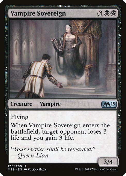 Vampire Sovereign | M19 #125 | Nonfoil | English, catalog image