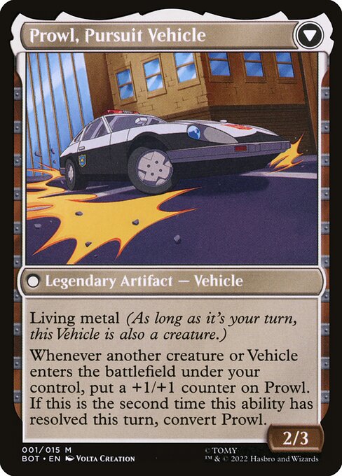 Prowl, Stoic Strategist // Prowl, Pursuit Vehicle, reverse face, catalog image