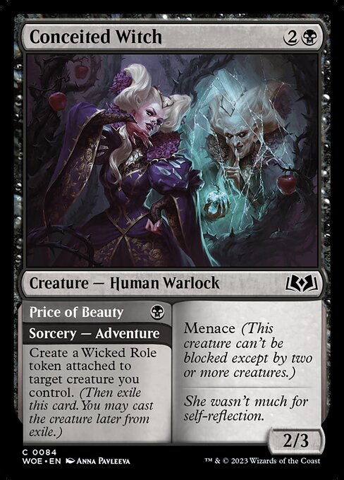 Conceited Witch // Price of Beauty | WOE #84 | Nonfoil | English, catalog image